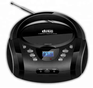 2018 factory price portable wireless Boombox CD player with Radio USB AUX IN