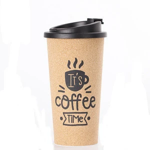 2019 Customized Logo Printing 450ml Cork Coffee Mug