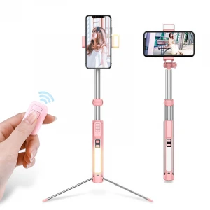 2019 wholesale aluminum mini flexible monopod selfie stick tripod with bluetooth remote for smartphone