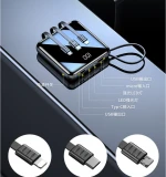 2020 amazon trends 20000 mAh high capacity power bank smart charger with cables slim portable power bank chargers 20000mah