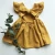 Import 2020 summer new girls dress cotton and linen solid color back bow princess dress from China