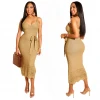 2020 women dresses summer clothes sexy tight hot women solid color bodycon knitwear dress