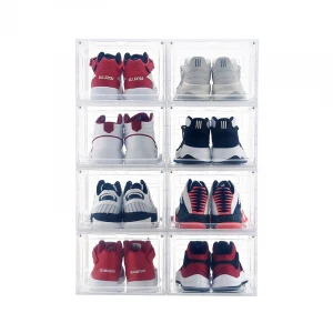 2021 Amazon Hot Space Saving Acrylic Clear Shoe Box Plastic Transparent shoe Storage box