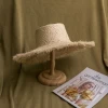 2021 Fashion Women Summer Fedora Hat Wide Brim Raffia Straw Braid Hat