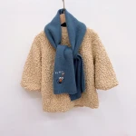 2021 Winter Scarf Children Scarves Ins Embroidery Cartoon baby Knitted Scarves