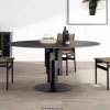 2022  designer modern dinning room furniture modern luxury black rock plate dinning table and chairs