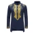 Import 2024 New Design Middle Eastern Style Muslim Toga Mens Personalized Bronzed Mid-Length Long Sleeved Shirt from China