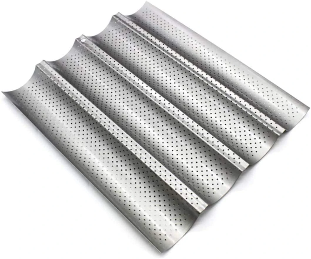 2/3/4-Slot long French Bread Pan  Molds Heat Resistant Non-Stick Perforated Baguette baking Pan