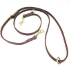 2.3m multifunctional pet dog leather material double headed traction rope