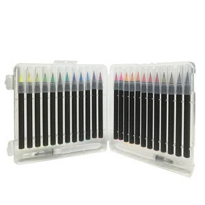 24 Flexible Nylon Brush Tip Watercolor Paint Markers for Coloring, Calligraphy and Drawing Artists and Beginner Painters
