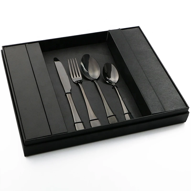 24 Piece Plated Cutlery Set Stainless Steel Flatware Spoon Forks Knives Cutlery With Box