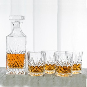 27oz Irish Cut Lead Free Crystal Whiskey Decanter Set Engraved Whiskey Decanter Set