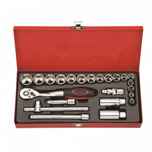 3 8 23pcs metal box socket set hand tools
