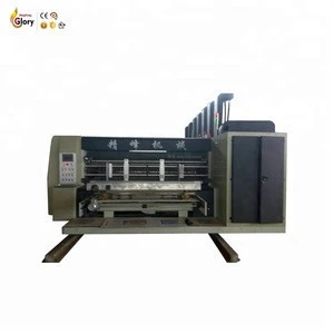 3 color flexo printing slotting die cutting with stacker machinery