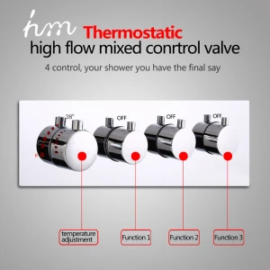 3 functions high flow 60L/min brass shower valve for bathroom conceal shower / Brass chrome mixinig diverter valve