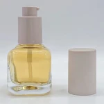 30ml Clear Frosted Glass Face Oil Serum Bottle Packaging 30ml Glass Pump Cosmetic Serum Oil Dropper Bottle