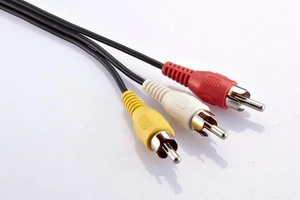 3RCA to 3RCA plug stereo audio cable  AV cable DVD and AV receiver for HDTVs