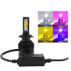 4 colors Flash Led Headlight H1 Kit Cob All In One Auto Change Front Fog Lamp Driving Bulbs