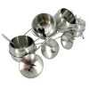 4 Pcs Stainless Steel Spice Jar Bottle Container Seasoning Set Spice Rack With Spoon