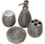 Import 4 Piece Contemporary Brown Ridged Ceramic Bathroom Sink Accessory Set from China
