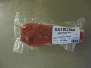 400 grm retail sliced dutch back bacon