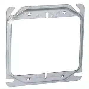 4*4 Square 2-Device Covers 1/2" Raised Galvanized Steel Mud Ring Silver Drawn For Metal Box Cover