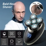 5 in 1 Electric Shaver for Men & Grooming Kit Electric Razor Cordless Wet Dry Rotary Bald Head Shaver Nose Trimmer Hair Clippers