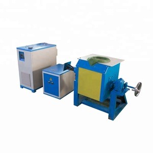 50kg steel iron induction melting machine with tilting furnace