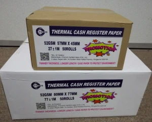 55gsm black print thermal  paper cash register rolls 3 1/8 x 230