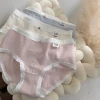 5AA Class Baby Cotton 3D Printed Womens Underwear All Cotton Antibacterial Mid Waist Girls Japanese Candy Color Triangle Pants
