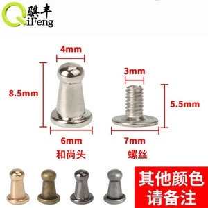 6 mm Round Head Button Screw back Screw Stud Spot Rivet for Leather Craft and bag
