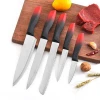 6PCS plastic handle kitchen Knife Set colorful non-stick stainless steel chef knife set