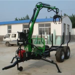 6t ATV UTV  Tractor Mounted Farm Log Timber Wood Chipper Loader Trailer For Forestry Machinery
