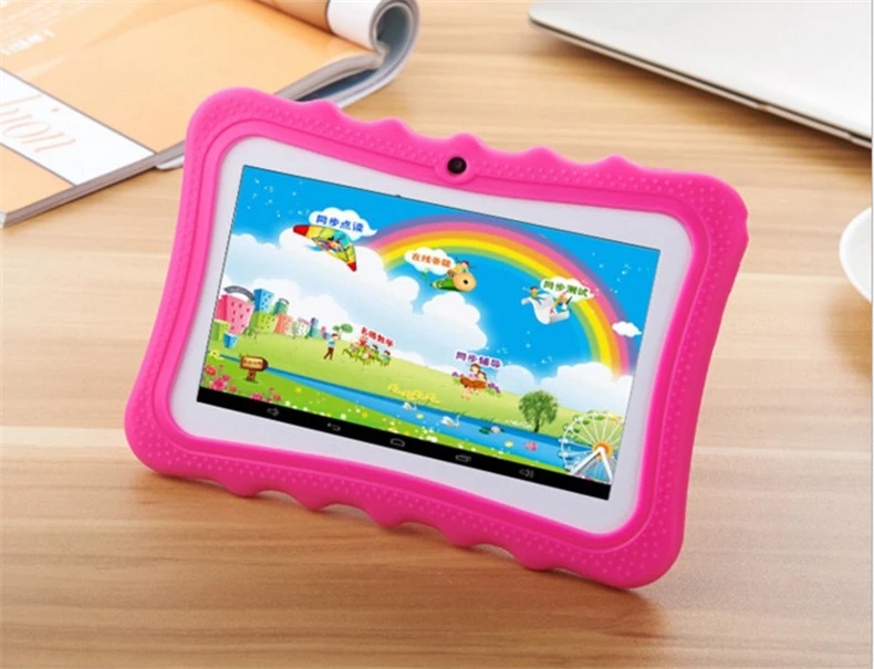 7 inch children learning tablet for kids with silicon case stand mini tab