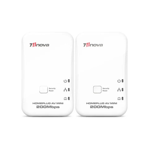 7inova Homeplug AV200 Plug&Play Wallmount Powerline Adapter Kit To Build Network Over Internet Plug Easy Setup