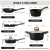 Import 8 pieces granite nonstick Cookware Set in dark gray color wooden handle from China
