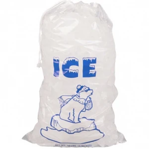 8lb capacity disposable  ice bag with drawstring