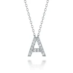 925 Silver Initial Letter Pendant necklace for women
