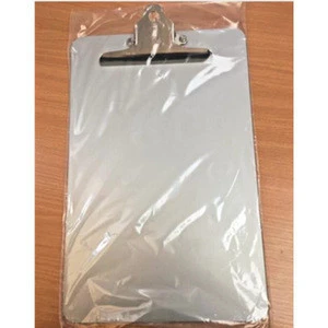 A4 size aluminium clear clipboard with metal butterfly clip for Office school