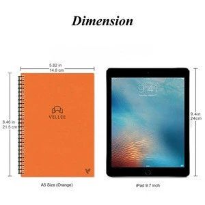 A5 Reusable Smart Erasable Notebook Waterproof Wire Bound Spiral Notebook