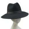 ABPF Vintage Ladies 100% Handmade Black Wide Brim Wool Felt Hat Fedora
