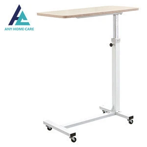 Adjustable hospital bedside dining table overbed table
