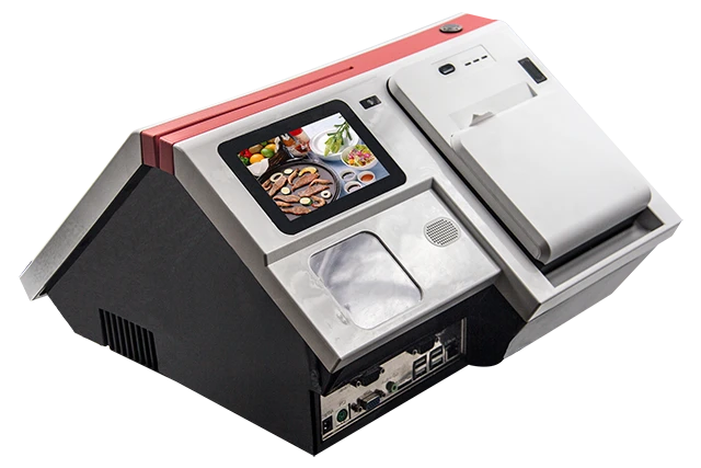 All in one POS systems 14.1 inch capacitive touch screen dual display with built-in 80mm printer.