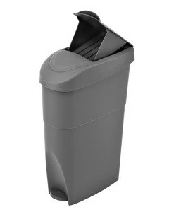 Alpine Industries Gray Step-On Waste Basket Sanitary Napkin Receptacle