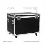 Aluminium Flight Case High Performance Tool Box with Foam Black - Hard Locking Carrying Case with Storage Box