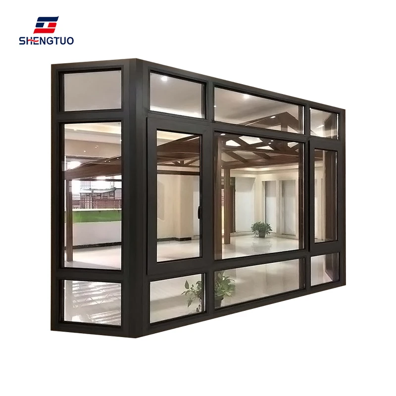 Aluminum frame sun room casement window house double glass windows doors and windows guangdong