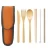 Import Amazon best seller bamboo fiber tableware cutlery set Portable Eco Friendly bamboo tableware bamboo travel utensil set from China