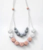 Amazon Fashion Silicone Pendant Baby Teething Long Necklaces Chain Jewelry