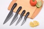 Amazon Hot Sale 4 pieces black ceramic kitchen knife set with black full tang ceramic blades
