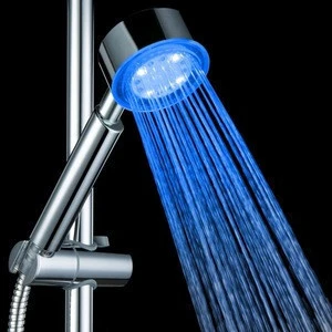Amazon Hot sell LED Multicolor 7 Colors Rainbow Shower head/Bathroom High Pressure Color Changing Water Temperature shower head